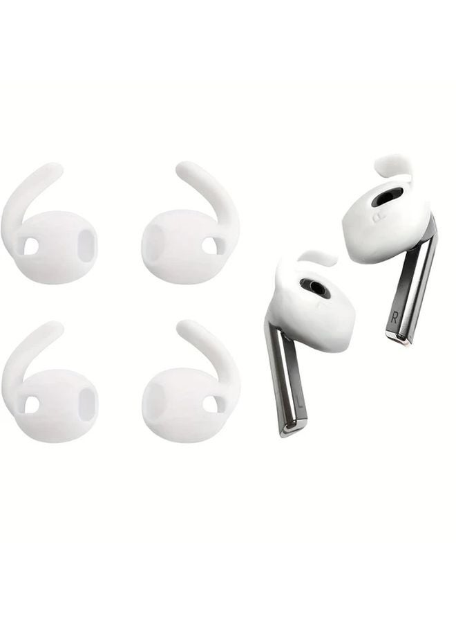 White 6Pcs Premium Ear Tips with Hooks for Samsung Galaxy Buds 3 Pro Soft Secure Fit Anti Slip Design - Image 1