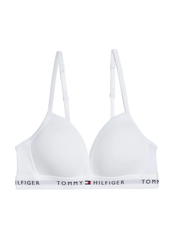 Tommy Hilfiger White Signature Foam Moulded Triangle Bra for Women | Best Price UAE