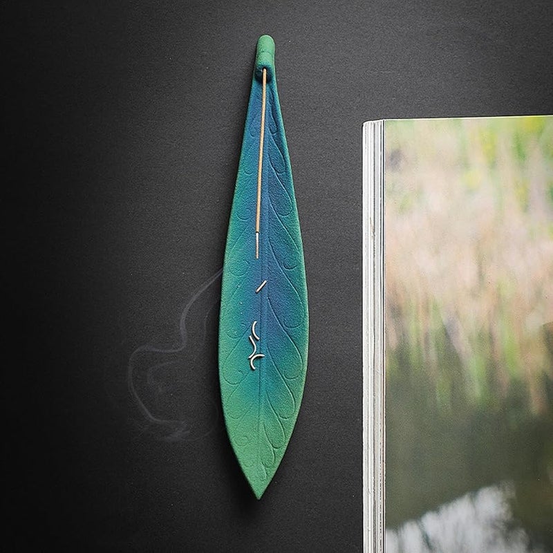 Multicolor Ceramic Leaf Holder Burner Ash Tray for Home Restaurant Meditation Cabinet - Image 3