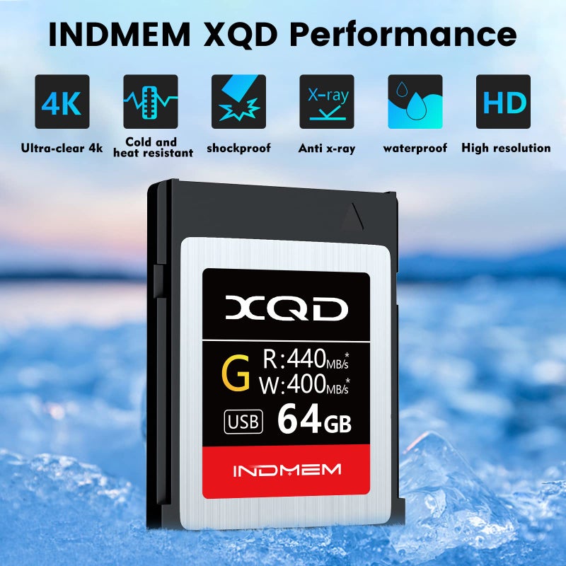 INDMEM XQD 64GB Memory Card, 5X Tough MLC XQD Flash Memory Card High Speed G Series| Max Read 440MB/s, Max Write 400MB/s - Image 2