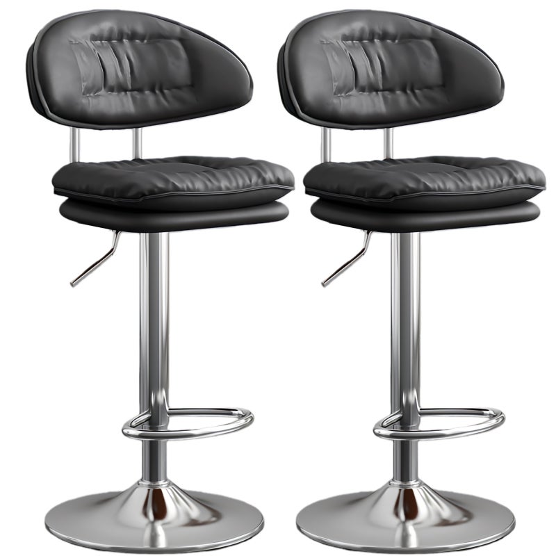 Sharpdo 2PCS Bar Chair,High Back Small Round Stool, Comfortable Adjustable High Bar Chair with 360°Swivel Perfect for Home Kitchen Counter Dining High Footrest Stool - Image 1