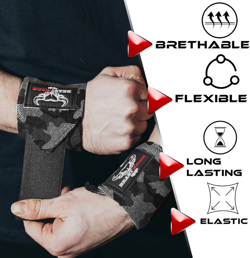 BEAST RAGE Weight Lifting Straps Fitness Padded Cotton Wrist Support Gel Advanced Grips Dumbbell Bar Wraps Heavy Duty Gym Bodybuilding Straps Power Deadlift Barbells Non Slip Exercise - Image 4