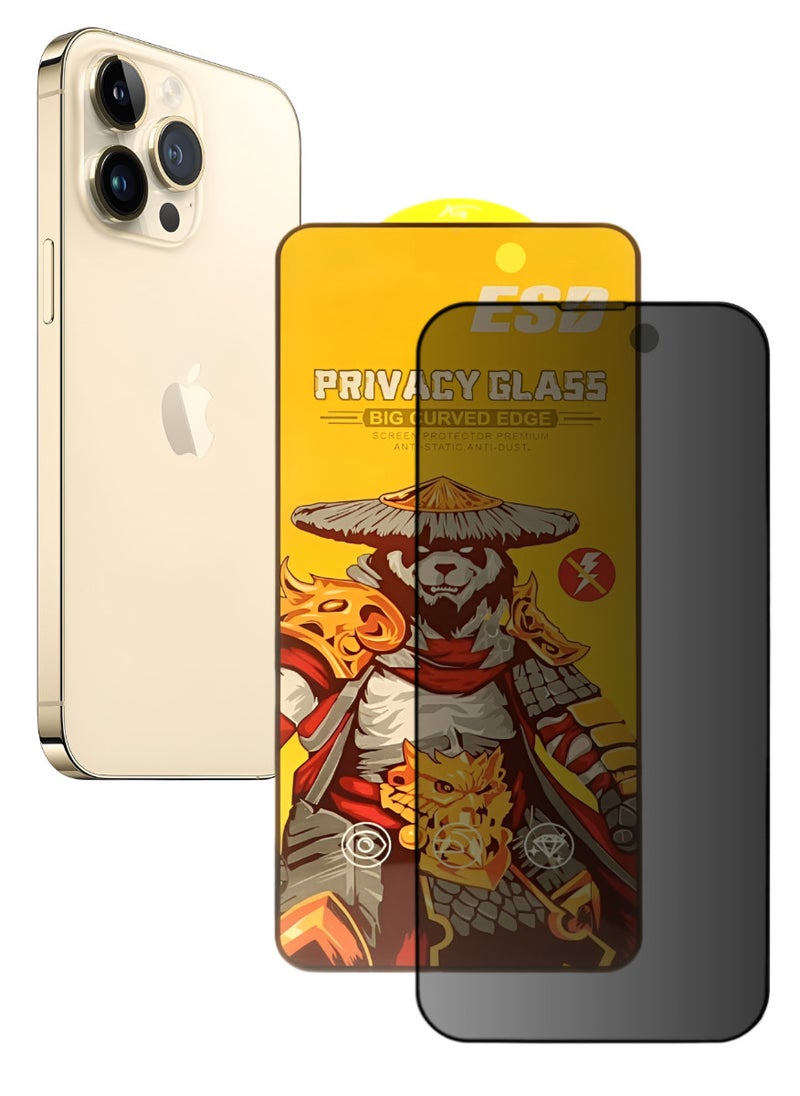 ESD Tempered Dustproof Privacy Glass Screen Protector Compatible For iPhone 14 Pro - Image 1