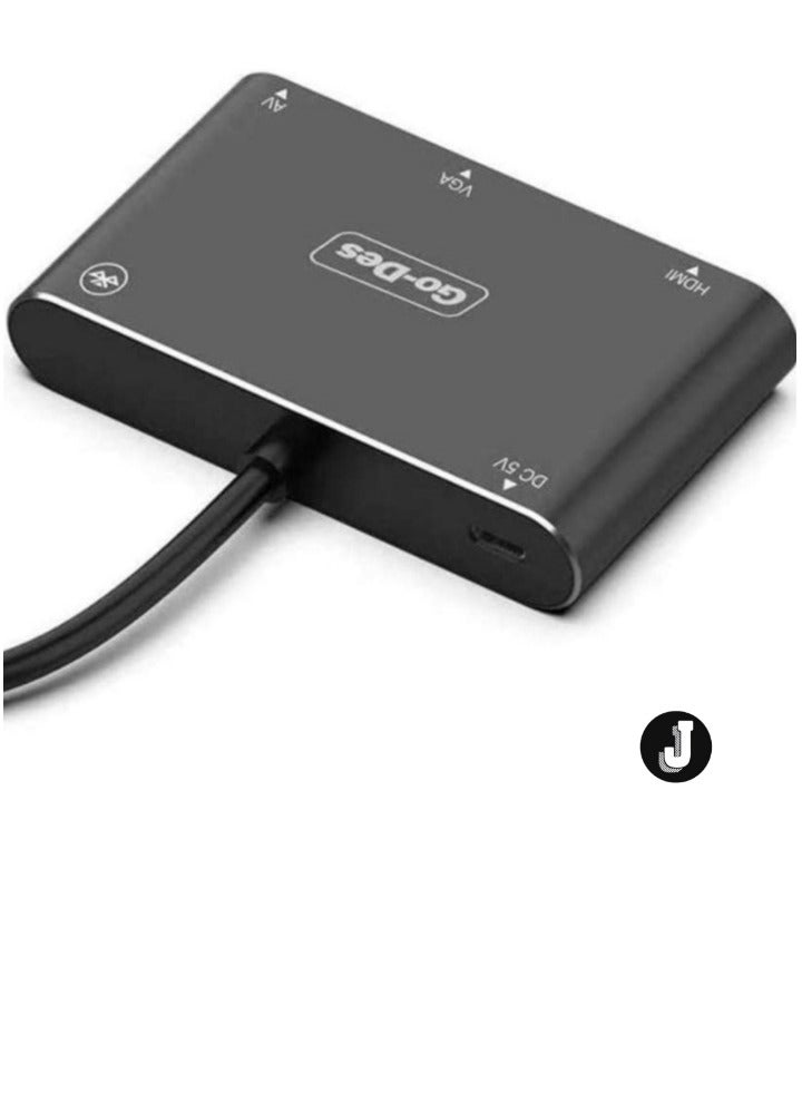 JAJEEK "5-in-1 Mobile HD Screen Player Adapter GD-8762 – USB-C, Lightning, Micro USB to HDTV, VGA, AV for Seamless Screen Mirroring" - Image 3