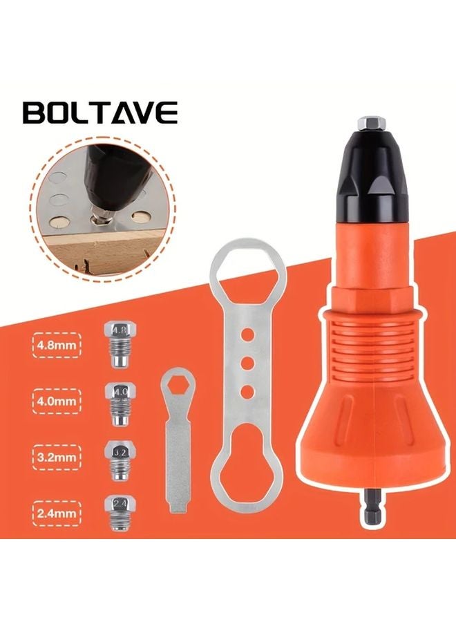 Boltave Orange Professional Electric Rivet Gun Riveting Tool For DIY Auto Repair - Image 2