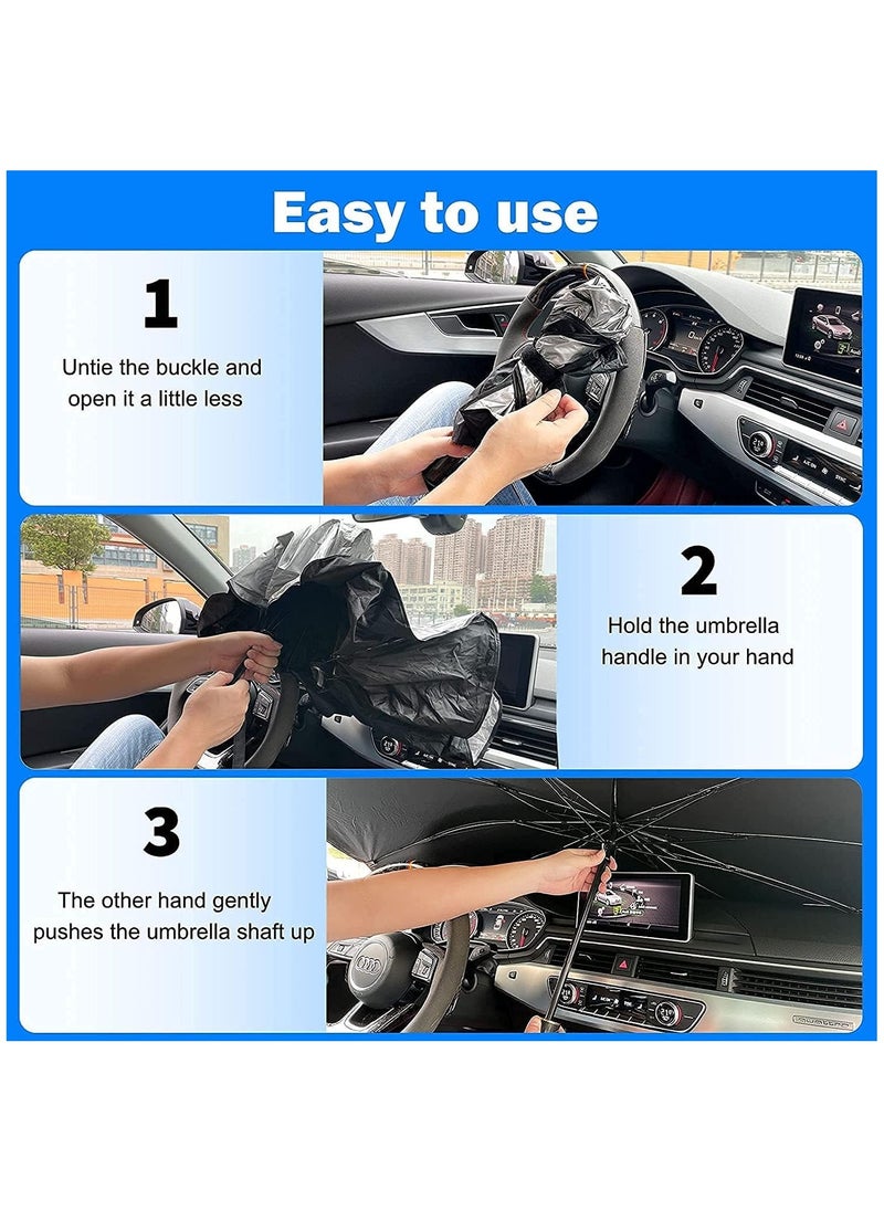 Generic - Car Windshield Sunshade for Protection from Sun Rays and Heat - Foldable and Easy to Use and Store - Image 1