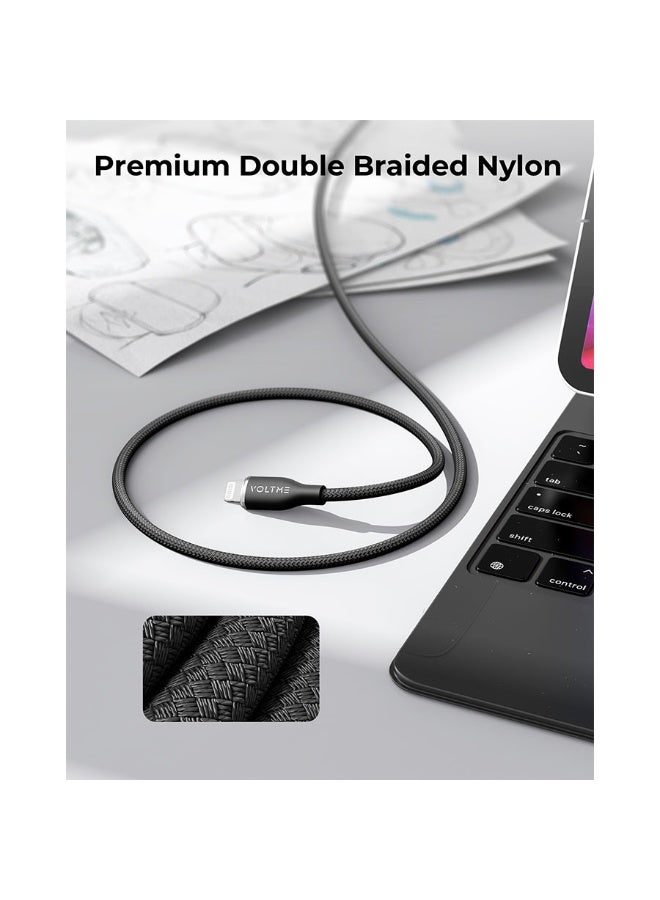 فولتمي سلك شاحن فولتمي سلسلة روج مظفر من USB-C إلى آيفون بطول 1.2 م وبقوة 30 واط - أسود - Image 2