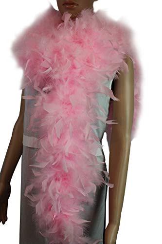 Flydreamfeathers 100 Gram 2 Yard Long Chandelle Feather Boa over 10 Colors, Great for Party, Wedding, Costume (baby pink) - Image 3