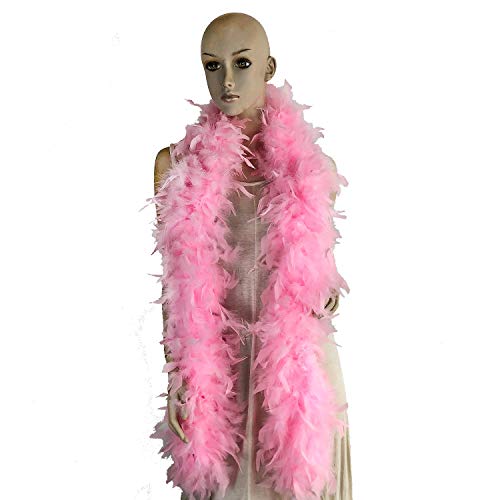 Flydreamfeathers 100 Gram 2 Yard Long Chandelle Feather Boa over 10 Colors, Great for Party, Wedding, Costume (baby pink) - Image 4