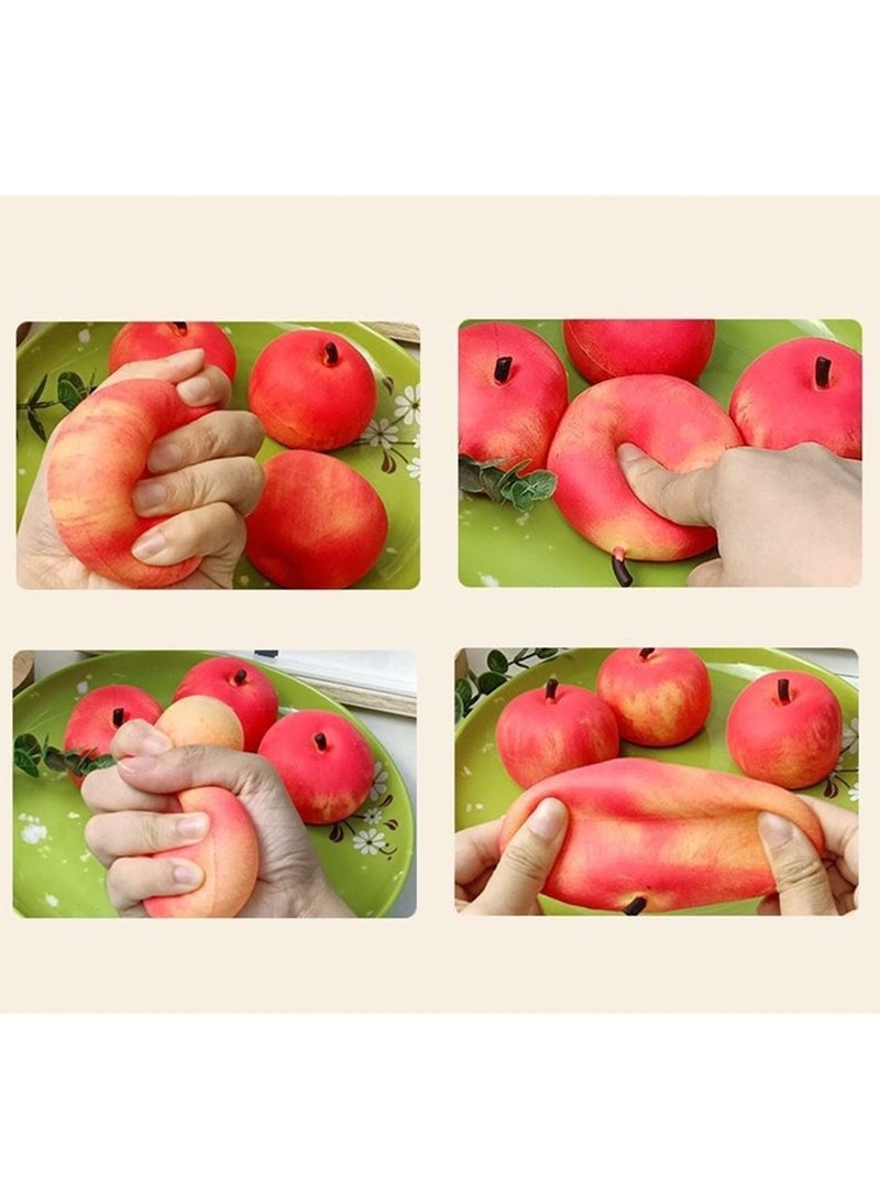 4pcs slow rebound simulation apple pinch joy trick decompression and vent toy  - Image 4