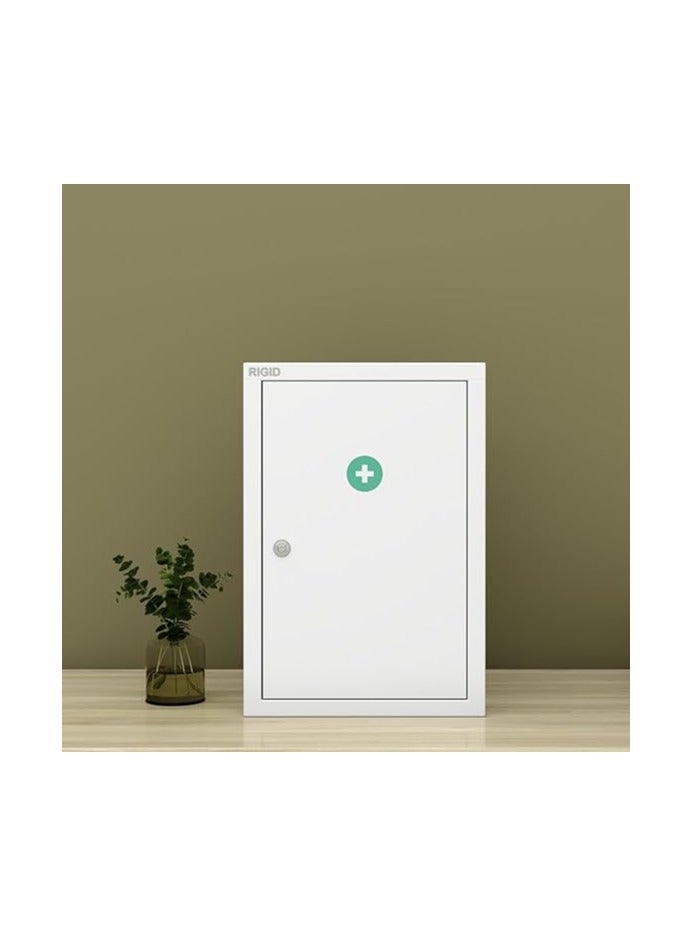 RIGID Metal First Aid Kit Cabinet. Wall Mounted Medical Emergency Cabinet with 3 Spacious compartment - Image 1