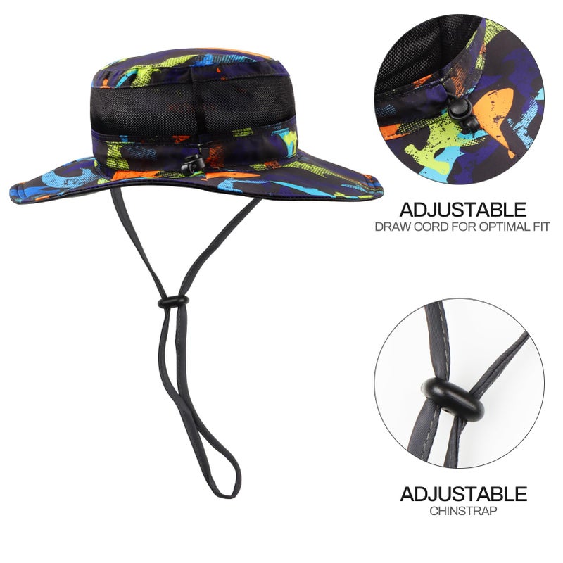 FAISOX Fishing Hat UPF 50+ Sun Protection Hat for Man & Women Sun Hat, Beach & Hiking Hat, Paddling, Rowing, Kayaking Hat (Black Fish Camo) - Image 4