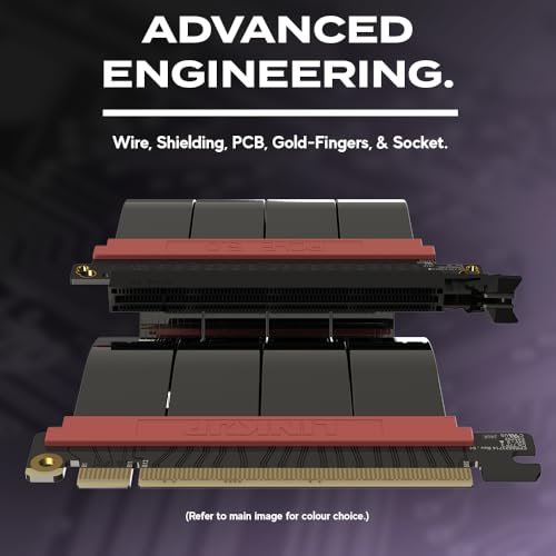 LINKUP PCIE 5.0 Riser Cable | for Vertical GPU Mount | Straight | Graphics Card GPU Ready | Usable with PCIe 4.0 & RX9070/ RTX5090 | 30cm (Total Length: 34cm) - Image 3