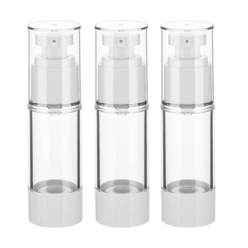 IFDGCTK 1OZ/30ML Clear Airless Pump Bottles, Lotion Dispenser Travel with Pump, Vacuum Plastic Travel Size Lotion Bottle for Foundation, Creams, Cosmetic(3 Pack) - Image 1