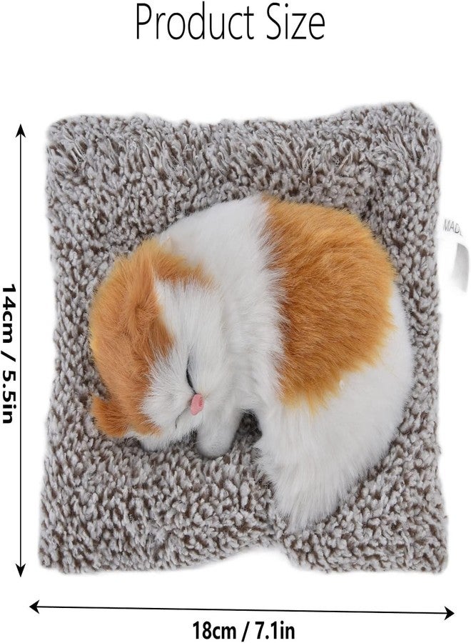 VMZONE Cute Sleeping Cat Plush Toy - Meows When Touched - Soft Toy Gift for Kids & Car Dashboard Decoration (Multicolour) - Image 2