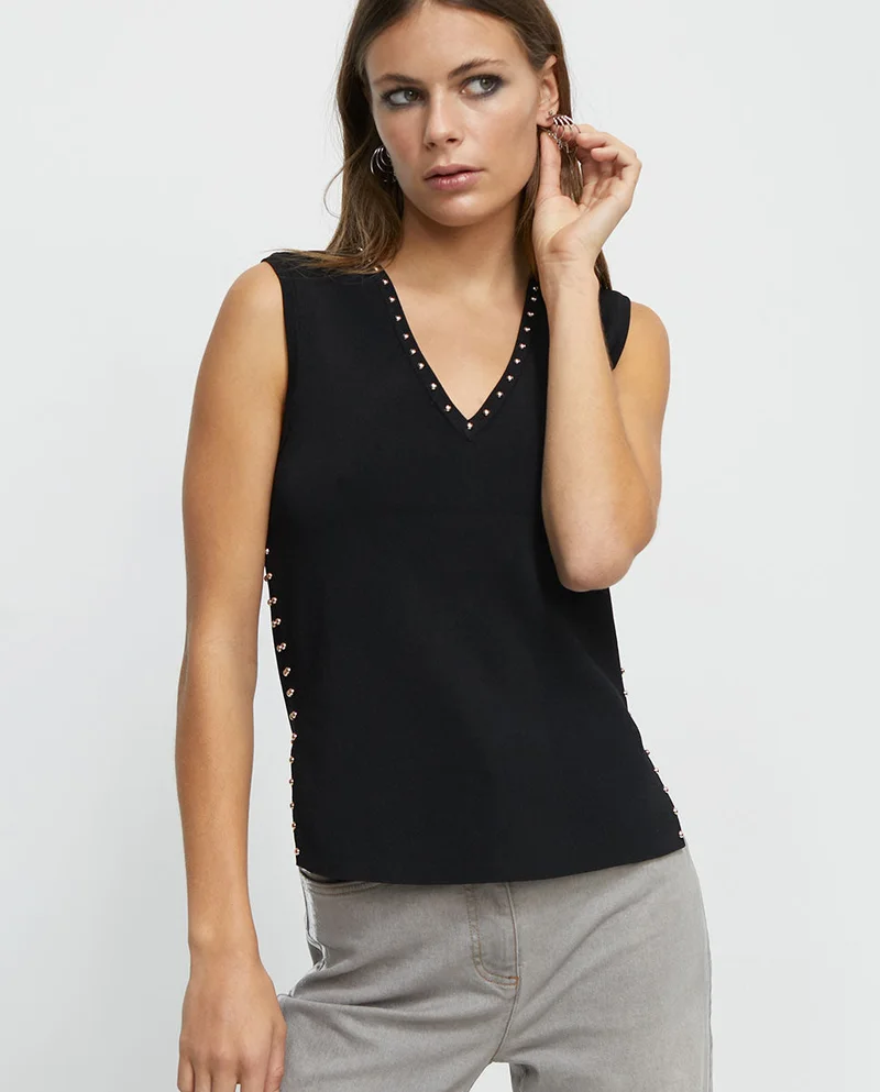Lola Casademunt Studded knit top
