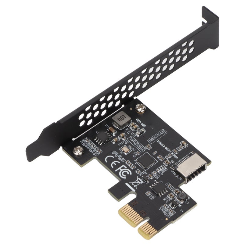 USB 3.2 PCI E Riser Card: Black, Ceramic Capacitors, Fast 5Gbps Transmission - Double Protection, PCI E to Type E Expansion Card for Windows Linux Desktop PC Upgrade - Image 2