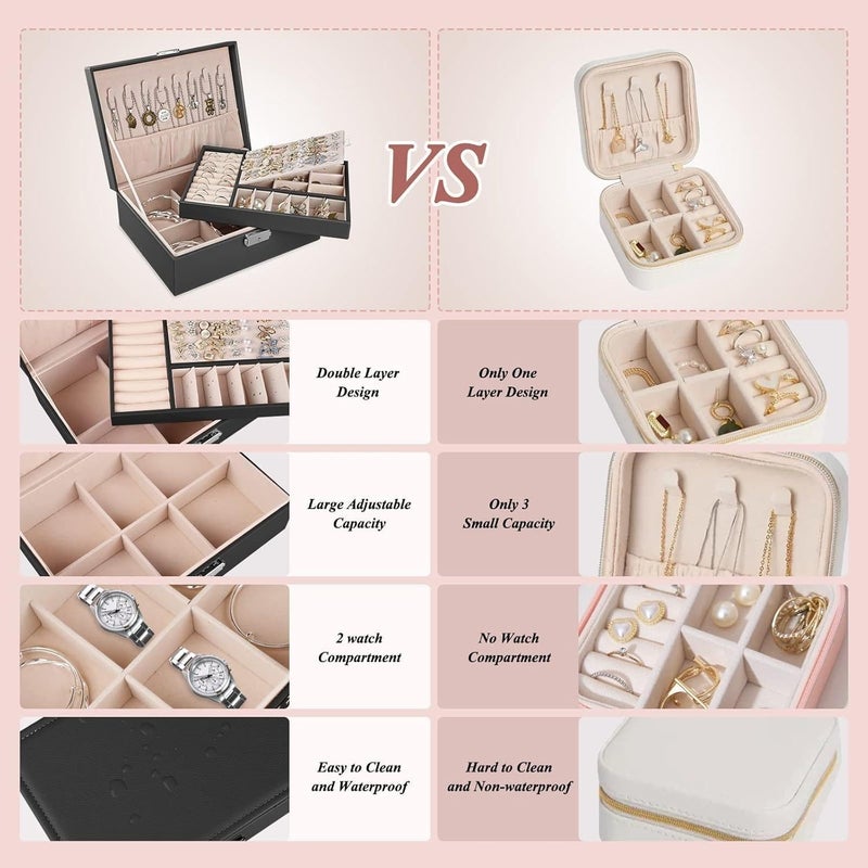 Treasure Chest - Elegant leather accessory organizer with security key, fits bracelets and earrings, measures 23x17x9 cm, high-quality craftsmanship for durable use, stylish storage solution for jewe - Image 3