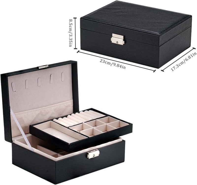 Treasure Chest - Elegant leather accessory organizer with security key, fits bracelets and earrings, measures 23x17x9 cm, high-quality craftsmanship for durable use, stylish storage solution for jewe - Image 4