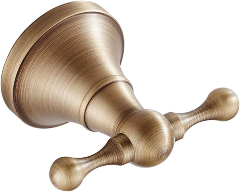 Factory Replica Antique Brass Towel Hook Bathroom Bathrobe Hook Double Coat Hanger Hook Vintage Style Wall Hook - Image 4