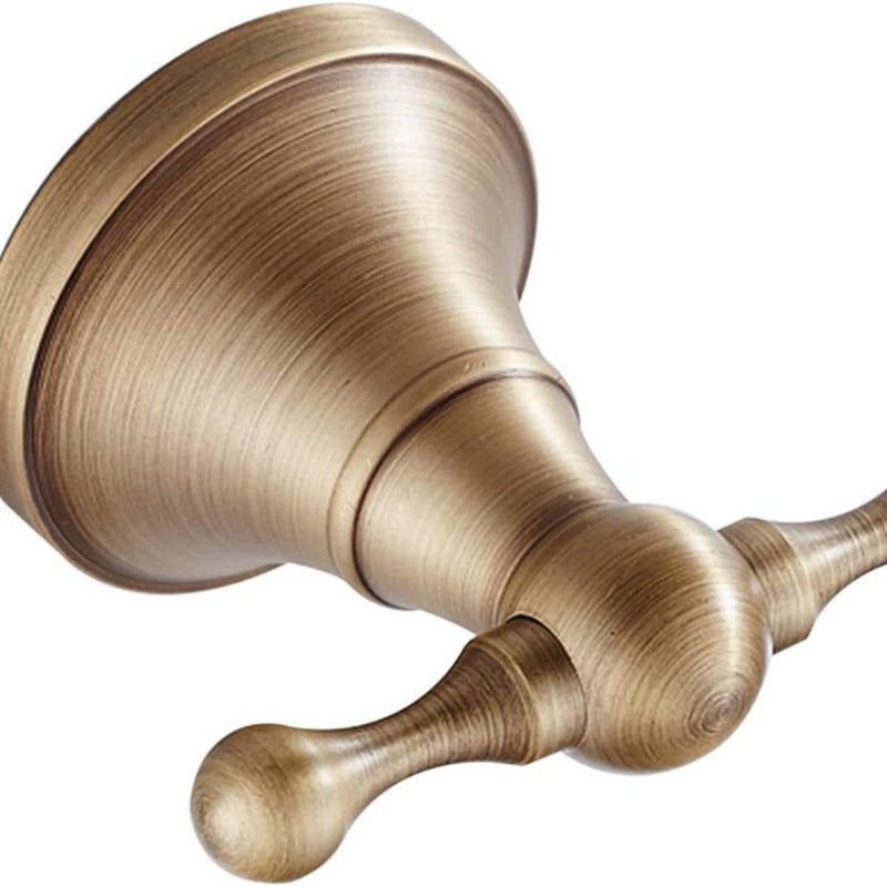 Factory Replica Antique Brass Towel Hook Bathroom Bathrobe Hook Double Coat Hanger Hook Vintage Style Wall Hook - Image 1