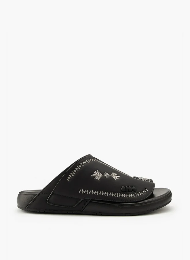 دوتشيني Men's Embroidered Arabic Slip-On Sandals