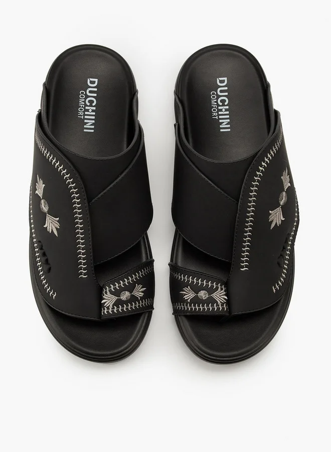 دوتشيني Men's Embroidered Arabic Slip-On Sandals