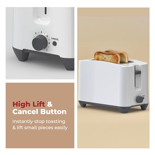 Lifelong Bread Toaster 2 Slice | Auto-Cut-Off | Self-Centering for Even Toasting | Removable Crumb Tray | High Rise Carriage Handle |Pop-Up Toaster | Kitchen Appliance (LLPT10) - Image 3