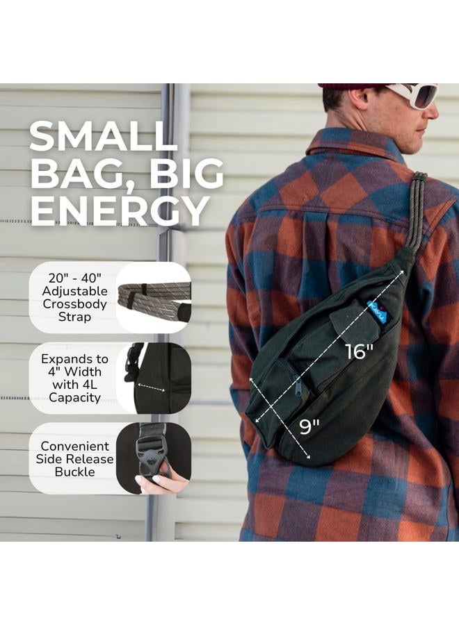 KAVU Mini Rope Bag Cotton Crossbody Sling - Black - Image 5