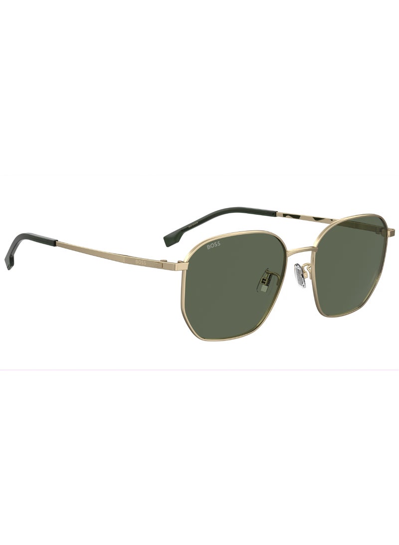 HUGO BOSS Men's UV Protection Rectangular Shape Titanium Sunglasses BOSS 1673/F/SK GREEN 49 - Lens Size: 49.2 Mm - Gold - Image 2