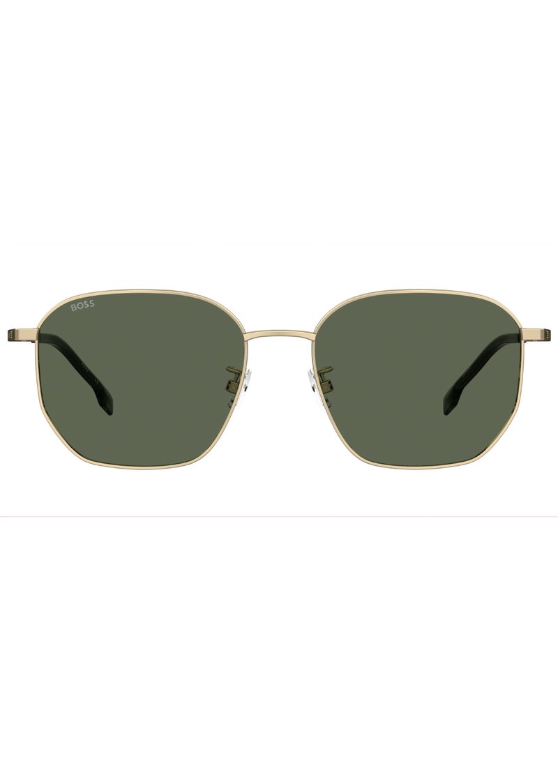 HUGO BOSS Men's UV Protection Rectangular Shape Titanium Sunglasses BOSS 1673/F/SK GREEN 49 - Lens Size: 49.2 Mm - Gold - Image 3