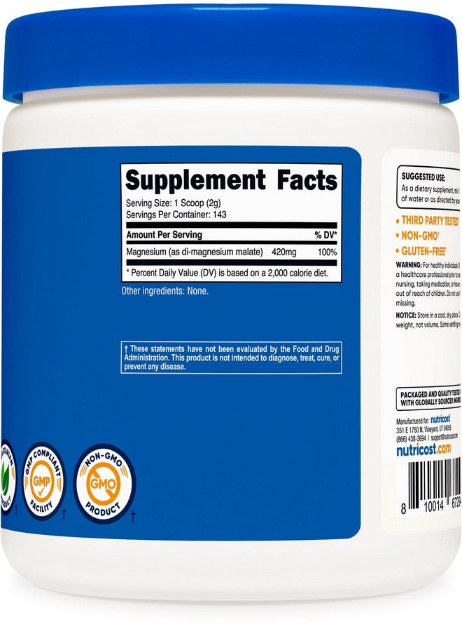 Nutricost Magnesium Malate Powder (300g) - 420mg of Magnesium Per Serving - Non-GMO, Gluten Free - Image 5