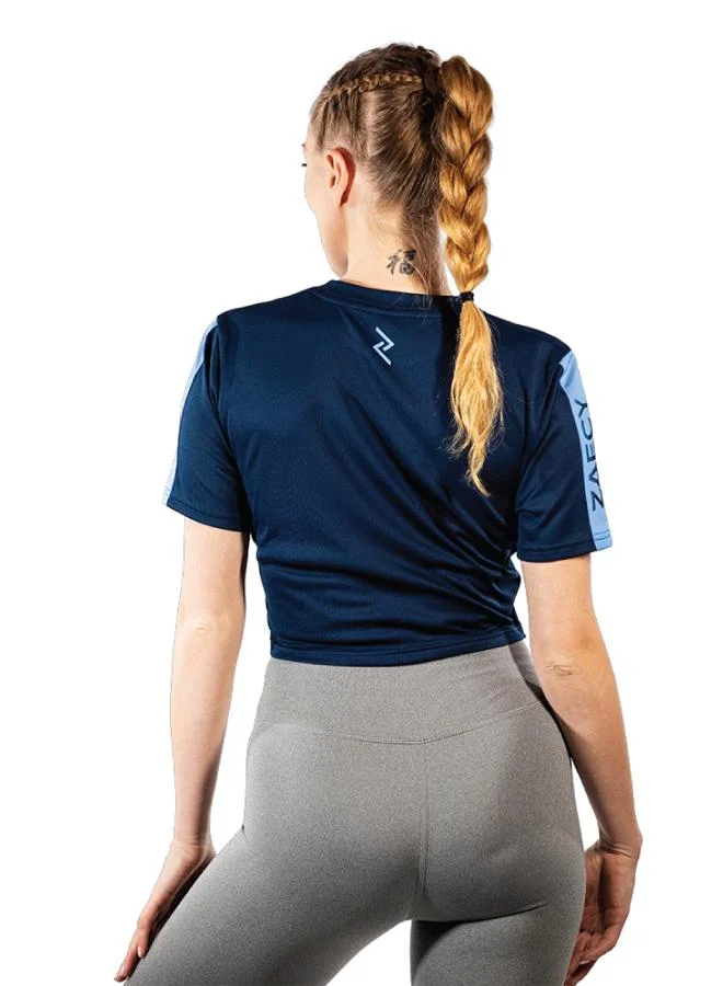 Zaecy Aqua Blue Women's Crew Neck Short Sleeve T-Shirt for Women | Best Price UAE