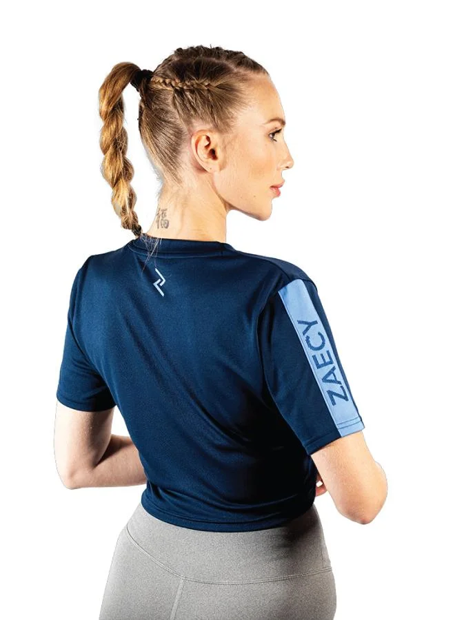 Zaecy Aqua Blue Women's Crew Neck Short Sleeve T-Shirt for Women | Best Price UAE