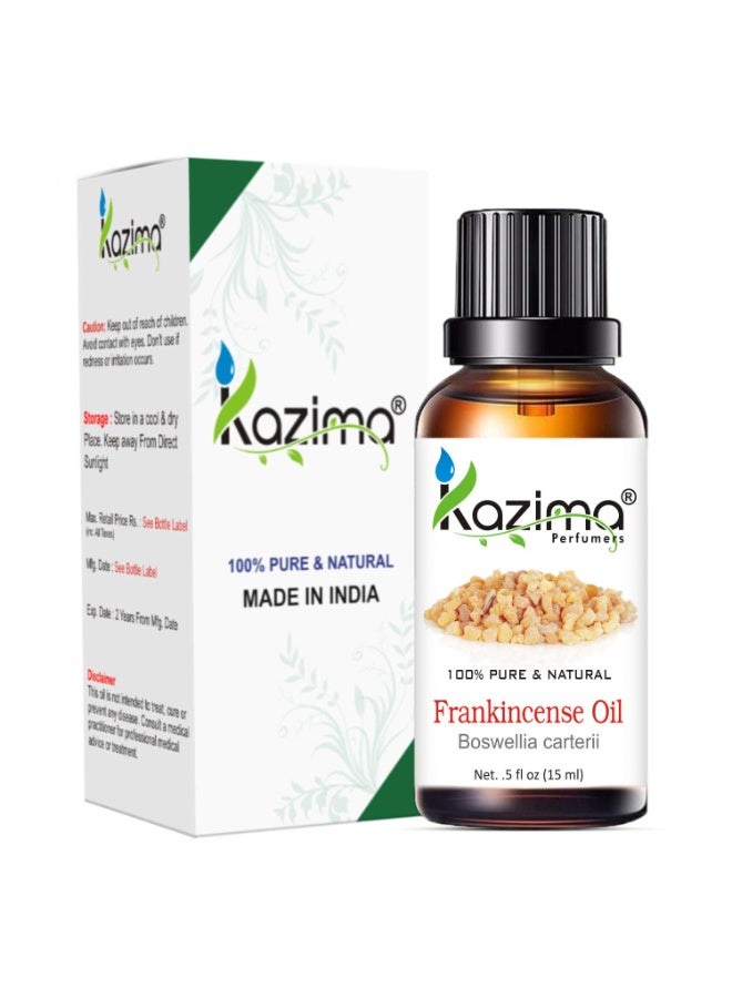 KAZIMA Combo of Frankincense Oil and Myrrh Oil - 100% Pure Essential Oil for Face Acne & Scars, Gums, Hair Growth & Body Massage, 15 ml each - Image 3