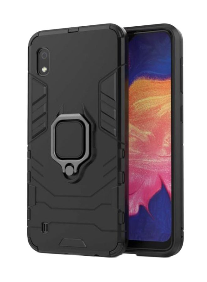 Protective Case Cover With Metal Ring Kick Stand For Samsung Galaxy A10 Black