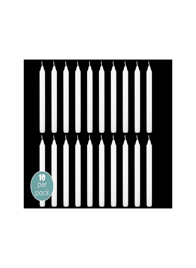 The Bros White Taper Candles Set of 10 candlesticks 2.0, Unscented, Classic Design - Image 2