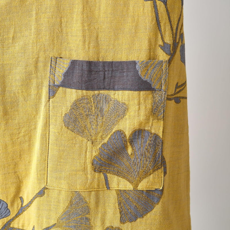 Kimono Robe 100% Cotton Gauze Ginkgo Leaf Print - Image 5