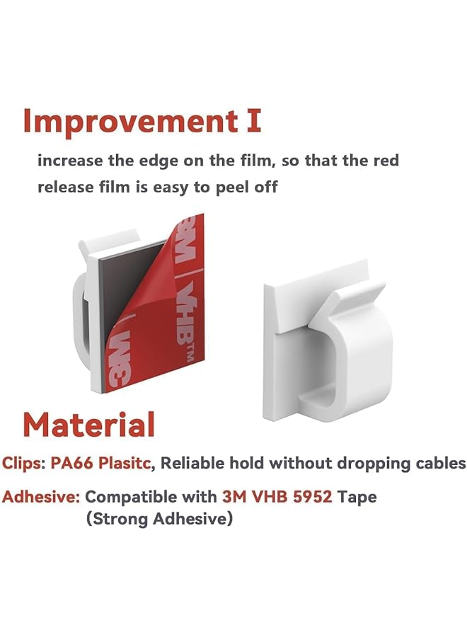 erorex Upgraded 100 Pcs Adhesive Cable Clips Wall Wire Clips For Cable Management Strong Cord Clips Wire Holders For The Wall Under Desk Lights Car Dash Cam Ethernet Electric Wires Small Black - Image 2