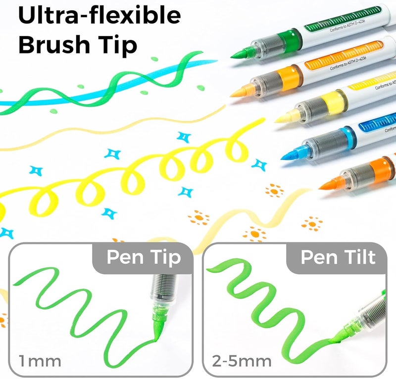 Ohuhu Acrylic Paint Markers Direct Liquid: 48 Colors Flexible Brush Tip Acrylic Markers High Opacity Paint Pens Waterproof Lightfast for Rock Painting Easter Eggs Wood Glass Ceramic Canvas - Nahuku - Image 5