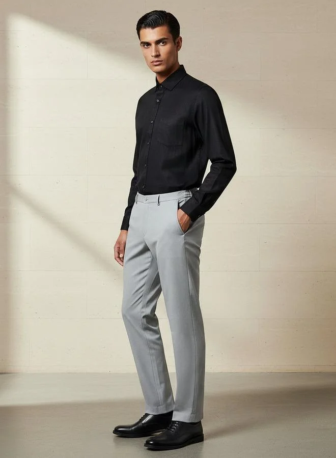 Splash FAV GREY Slim Fit Flexi Waist Trousers for Men | Best Price UAE