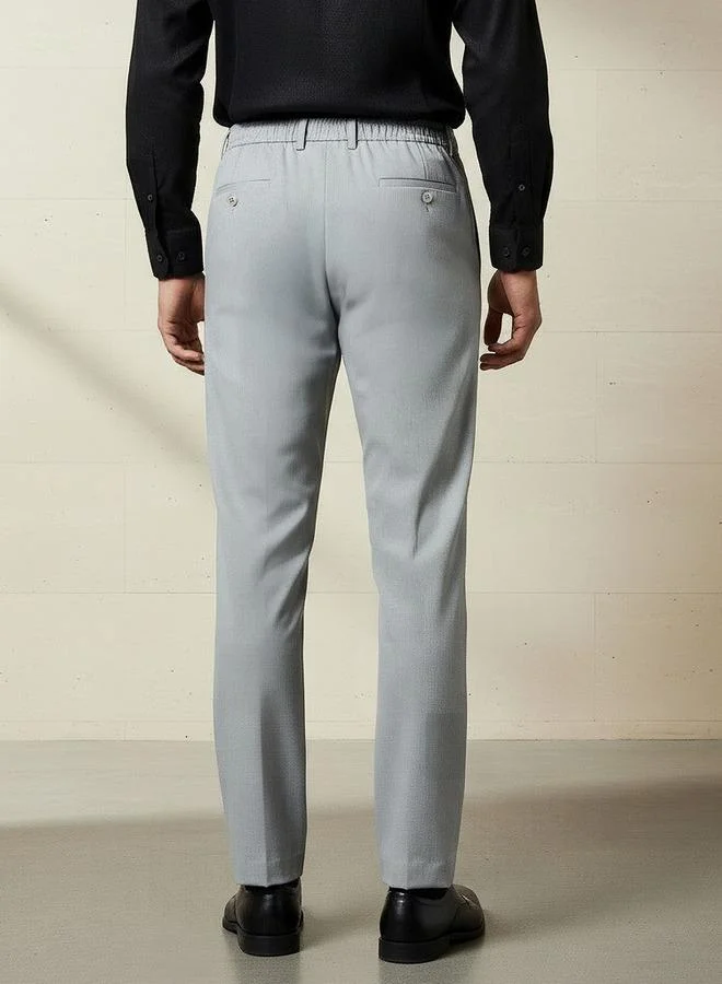 Splash FAV GREY Slim Fit Flexi Waist Trousers for Men | Best Price UAE