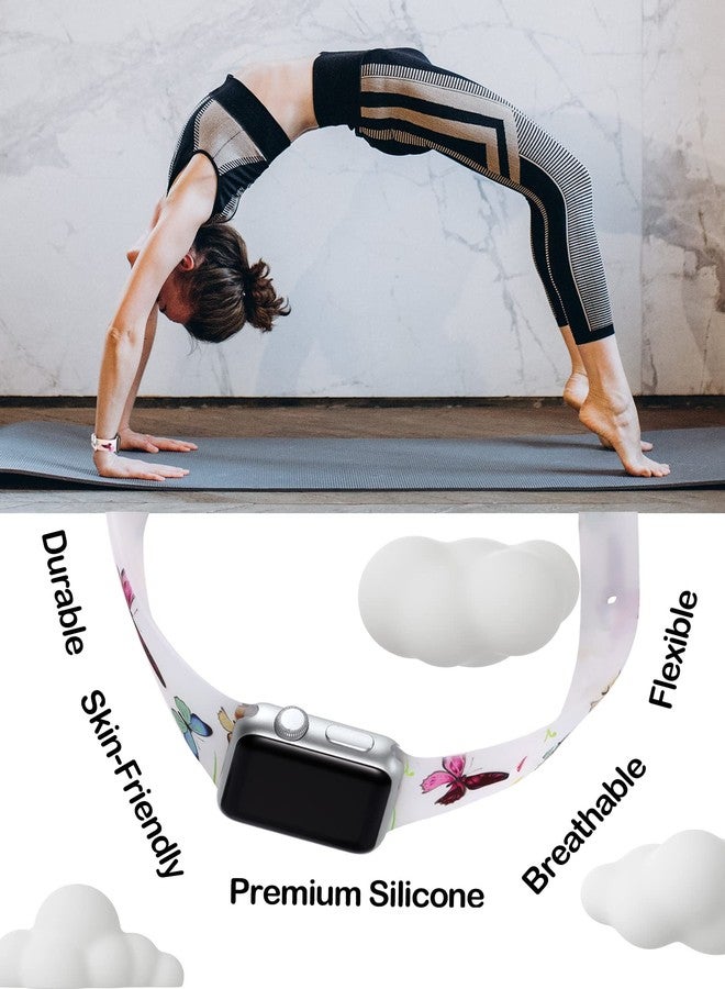 Witzon Cute Transparent Band Compatible with Apple Watch Band 38mm 40mm 41mm 42mm 44mm 45mm 46mm 49mm Women,Soft Silicone Sport Strap for iWatch Series 11 10 9 8 7 6 5 4 3 2 1 Ultra SE, Butterflies - Image 4
