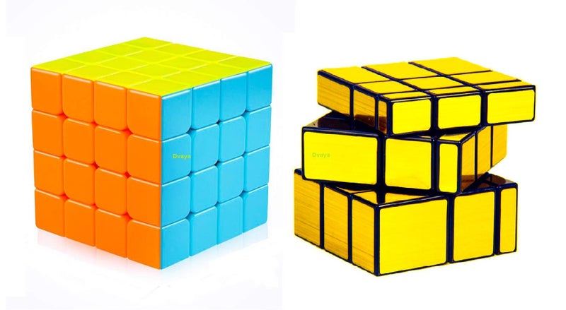 D ETERNAL Speed Cube Combo Set of 4x4 Stickerless and Gold Mirror Stickered Cubes Puzzle Combo (4x4 Cube +Mirror Cube) - Image 1