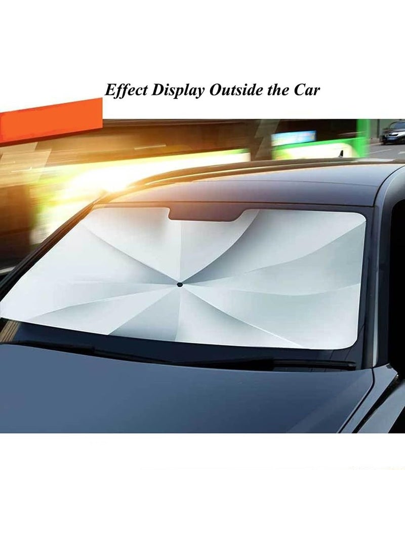 Foldable car windshield sunshade – blocks heat and UV rays, keeps the cabin cool and protects the dashboard, easy to install and store with an innovative umbrella design. - Image 5