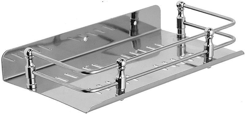 VISHVA Bathroom Shower Shelf Stainless Steel Rustproof Metal Bathroom Storage Floating Shelves Wall Mounted Shower Corner Rectangular Shelf12 X 5 Inch - Image 1