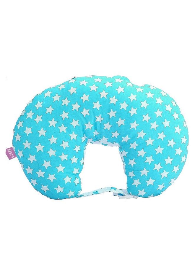 Get It Cotton 5In1 Feeding Pillow With Detachable Cover New Born Portable Breast Feeding Pillow For Baby And Mom (Blue Star Pack Of 1) - Image 5