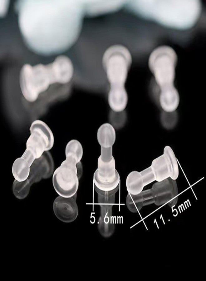 Meniala Impenetrable Soft Big-Long Earring Backs for Pierced Ears, 50pcs, TPE Medical Grade, Fits All Types of Earrings (Pillar Ball) - Image 2
