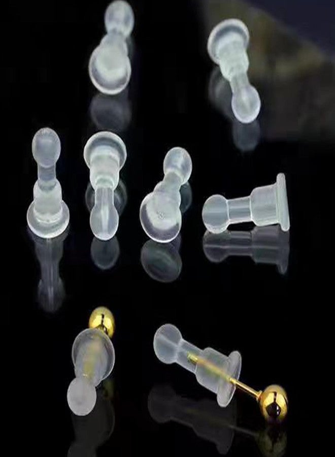 Meniala Impenetrable Soft Big-Long Earring Backs for Pierced Ears, 50pcs, TPE Medical Grade, Fits All Types of Earrings (Pillar Ball) - Image 1