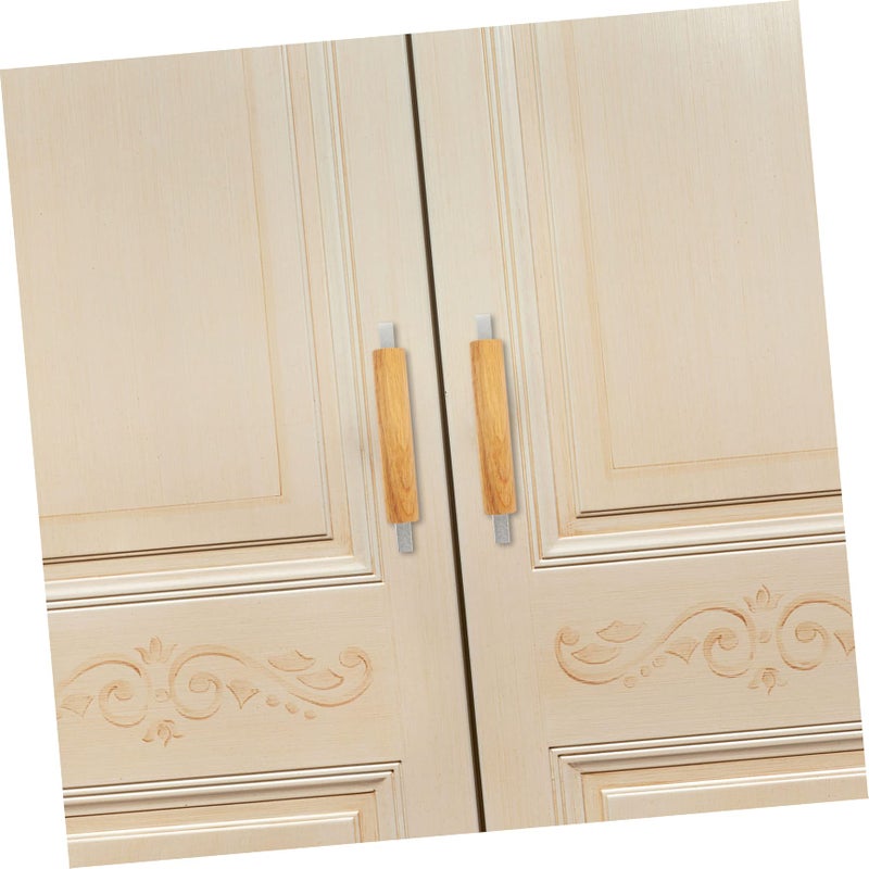 Solid Wood Drawer Pull Handle 12X2 6CM Silver for Cabinet Door Wardrobe Kitchen Dresser - Image 5
